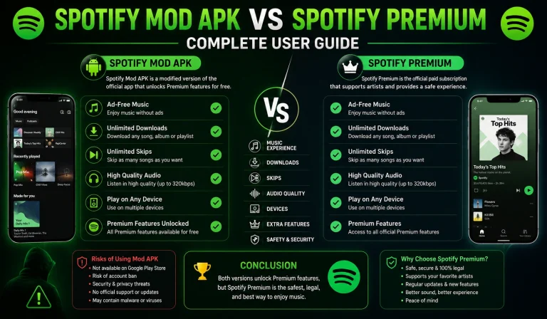 Spotify Mod APK vs Spotify Premium Complete User Guide